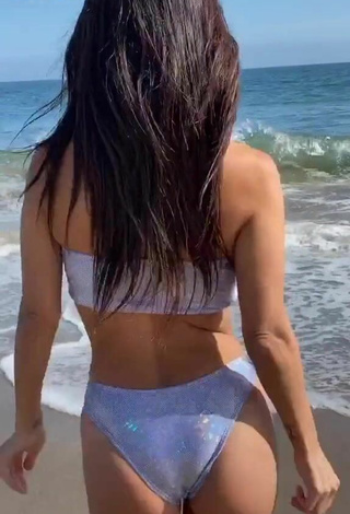 Cute Brooke Bridges in Blue Bikini at the Beach
