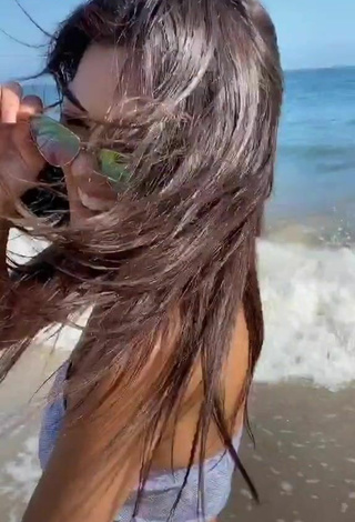 2. Cute Brooke Bridges in Blue Bikini at the Beach
