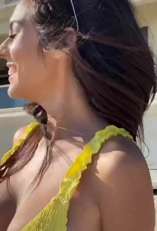 4. Cute Brooke Bridges in Blue Bikini at the Beach