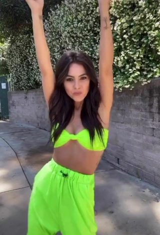 4. Beautiful Brooke Bridges Shows Cleavage in Sexy Lime Green Crop Top
