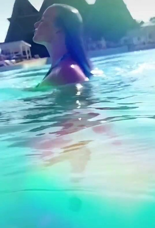 3. Sexy Ksusha Karpova in Floral Bikini at the Pool