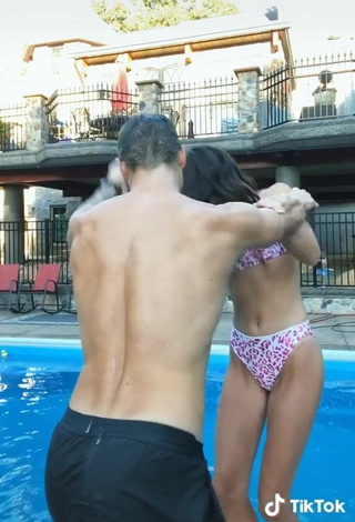 4. Sexy Abbie Herbert in Leopard Bikini at the Pool