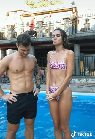 5. Sexy Abbie Herbert in Leopard Bikini at the Pool