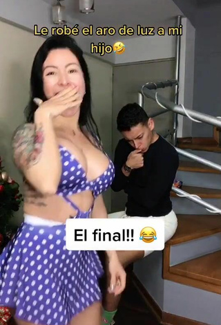 Sexy Adriana Espitia Shows Cleavage in Polka Dot Sundress