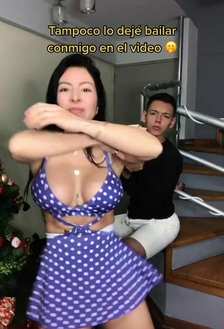 2. Sexy Adriana Espitia Shows Cleavage in Polka Dot Sundress