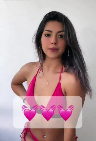 Beautiful Adriana Carballo in Sexy Pink Bikini