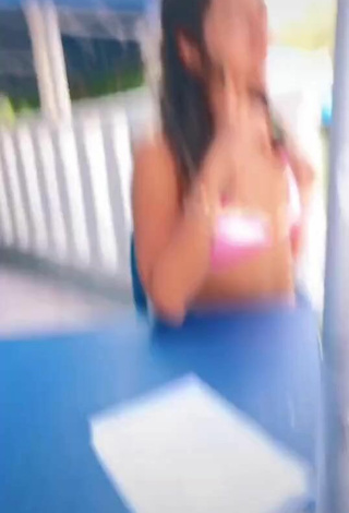 5. Cute Adriana Carballo in Pink Bikini at the Pool