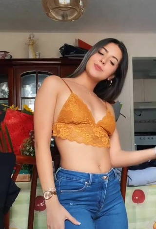 Erotic Adriana Carballo in Orange Crop Top