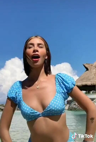 3. Alexia García Looks Pretty in Polka Dot Bikini in the Sea