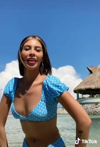 5. Alexia García Looks Pretty in Polka Dot Bikini in the Sea