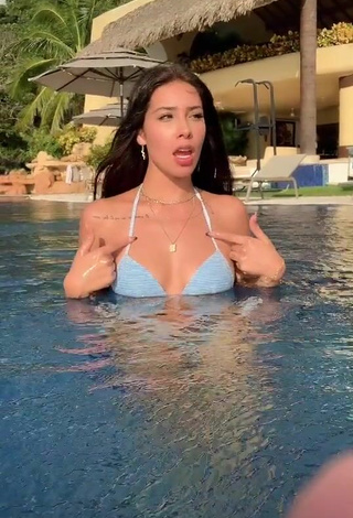 5. Cute Alexia García in Grey Bikini Top at the Pool