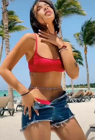 2. Magnificent Alexia García in Red Bikini at the Beach