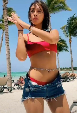 3. Magnificent Alexia García in Red Bikini at the Beach