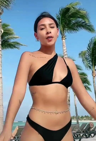 2. Adorable Alexia García in Seductive Black Bikini at the Beach