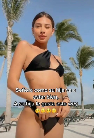 2. Breathtaking Alexia García in Black Bikini at the Beach