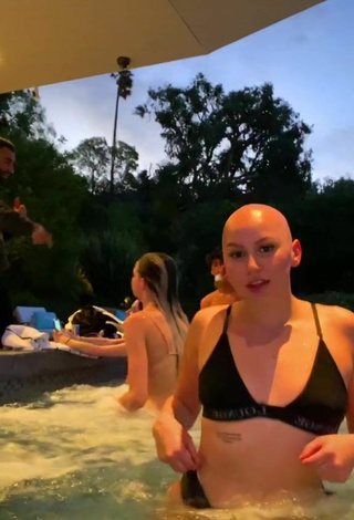 Hottie AlexYoumazzo in Black Bikini at the Pool