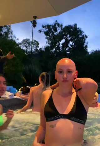 2. Hottie AlexYoumazzo in Black Bikini at the Pool