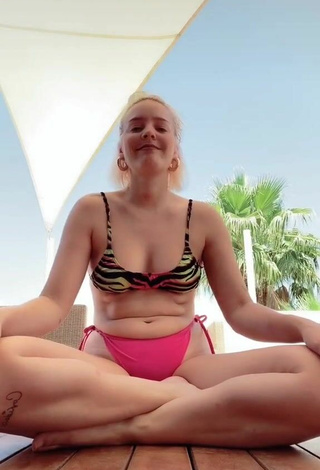 3. Sexy Anne-Marie Nicholson in Zebra Bikini Top