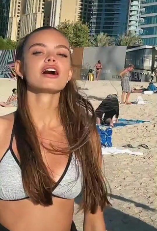 5. Amazing Anya Ischuk in Hot Silver Bikini Top at the Beach