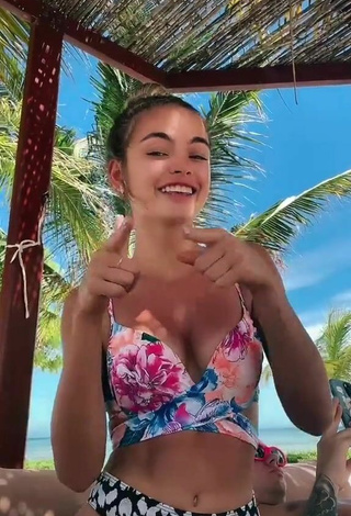 4. Sexy Anya Ischuk in Floral Bikini at the Beach