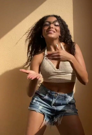 2. Sexy Any Gabrielly in Beige Crop Top