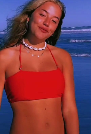 4. Erotic Arianna Somovilla in Red Bikini at the Beach