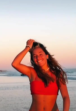 2. Hot Arianna Somovilla in Red Bikini at the Beach