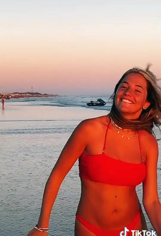 3. Hot Arianna Somovilla in Red Bikini at the Beach