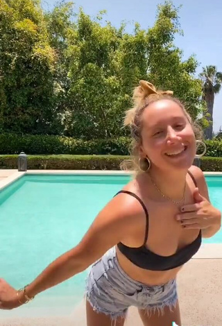 3. Sexy Ashley Tisdale in Black Bikini Top at the Swimming Pool