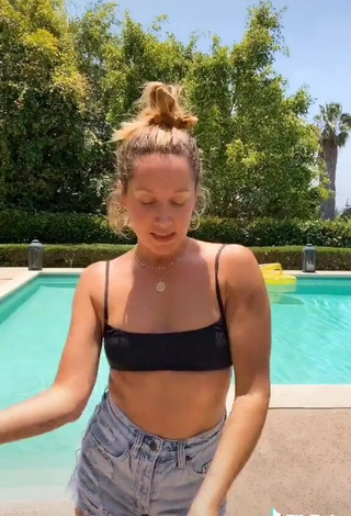 5. Sexy Ashley Tisdale in Black Bikini Top at the Swimming Pool