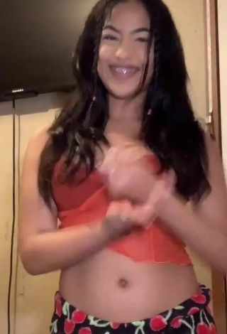 2. Beautiful Aya Tanjali in Sexy Orange Crop Top