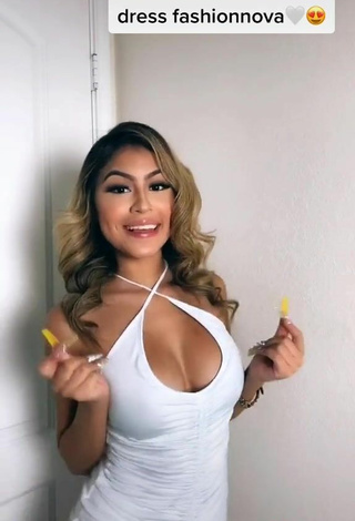 4. Sexy Desiree Montoya Shows Cleavage in White Dress