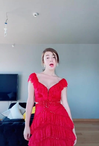Sexy Ece in Red Dress