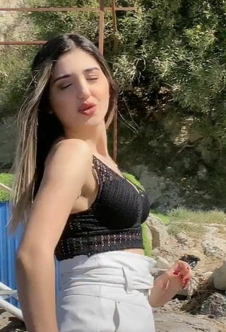 3. Cute Eda Aslankoç in Black Crop Top