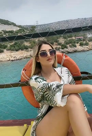 3. Sexy Eda Aslankoç in Olive Bikini in the Sea