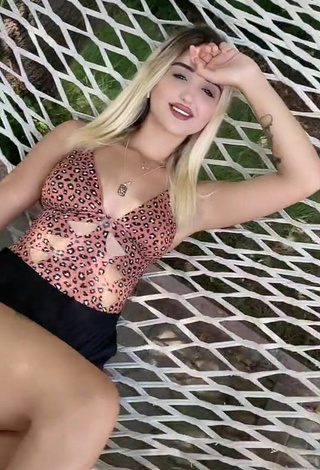 Sexy Eda Aslankoç in Leopard Swimsuit