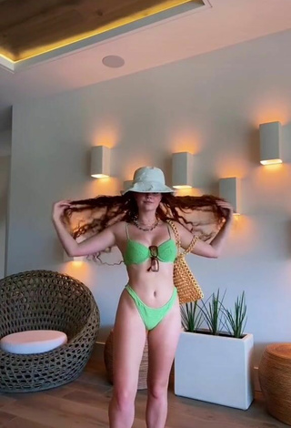 4. Hot Faith Collins in Green Bikini