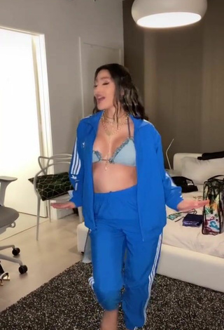 4. Sexy Farina Shows Cleavage in Blue Bikini Top