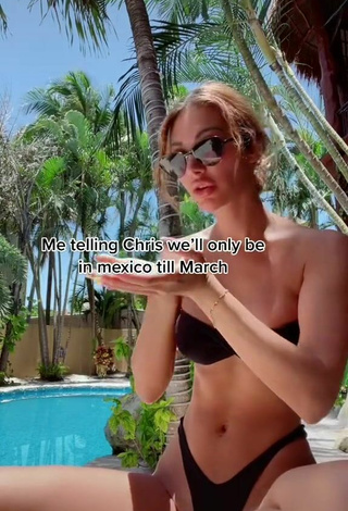 5. Sexy Francesca Farago in Black Bikini at the Pool