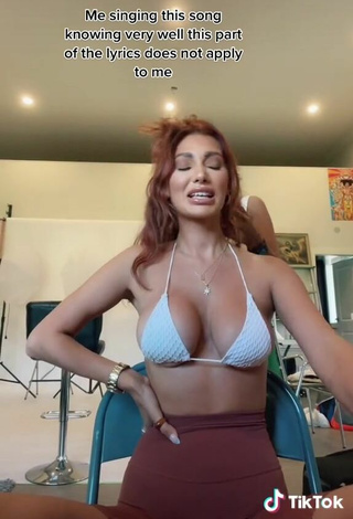 3. Sexy Francesca Farago Shows Cleavage in White Bikini Top