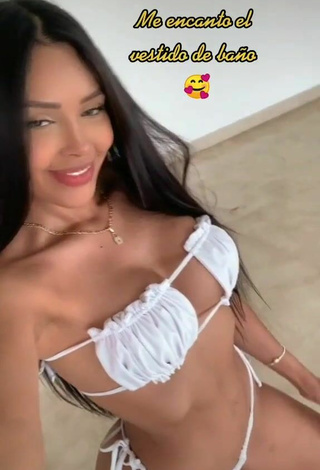 Franjomar Shows Cleavage in Erotic White Bikini