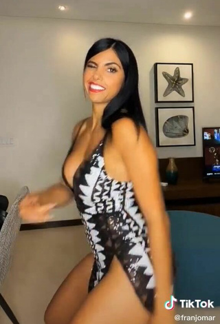 5. Sexy Franjomar Shows Cleavage in Dress