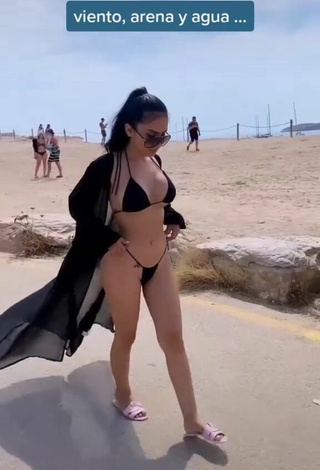 Hot Franjomar in Black Bikini at the Beach