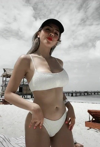 3. Hot Frida Ximena in White Bikini at the Beach
