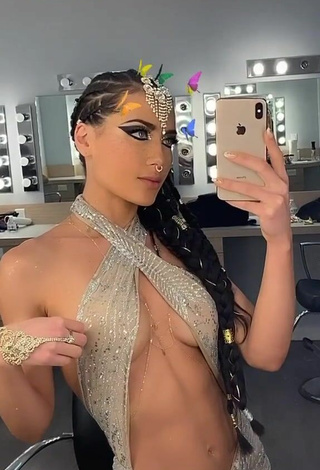 Sexy Georgina Mazzeo in Silver Dress