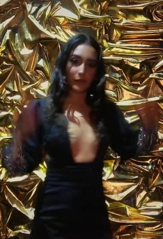 4. Sexy Gloria Valencia in Black Dress