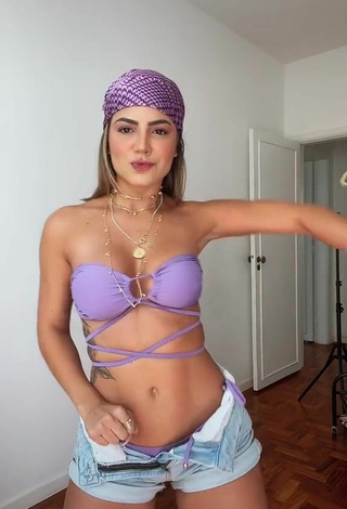 2. Amazing Hariany Nathália Almeida in Hot Purple Bikini Top