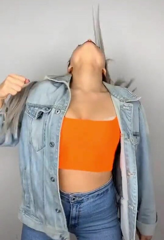 2. Sexy Vanessa in Orange Crop Top