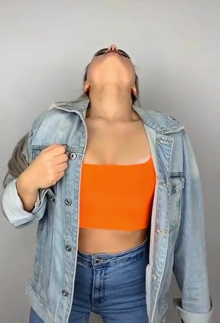 3. Sexy Vanessa in Orange Crop Top
