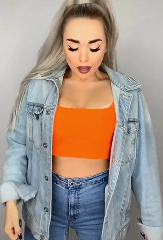 4. Sexy Vanessa in Orange Crop Top
